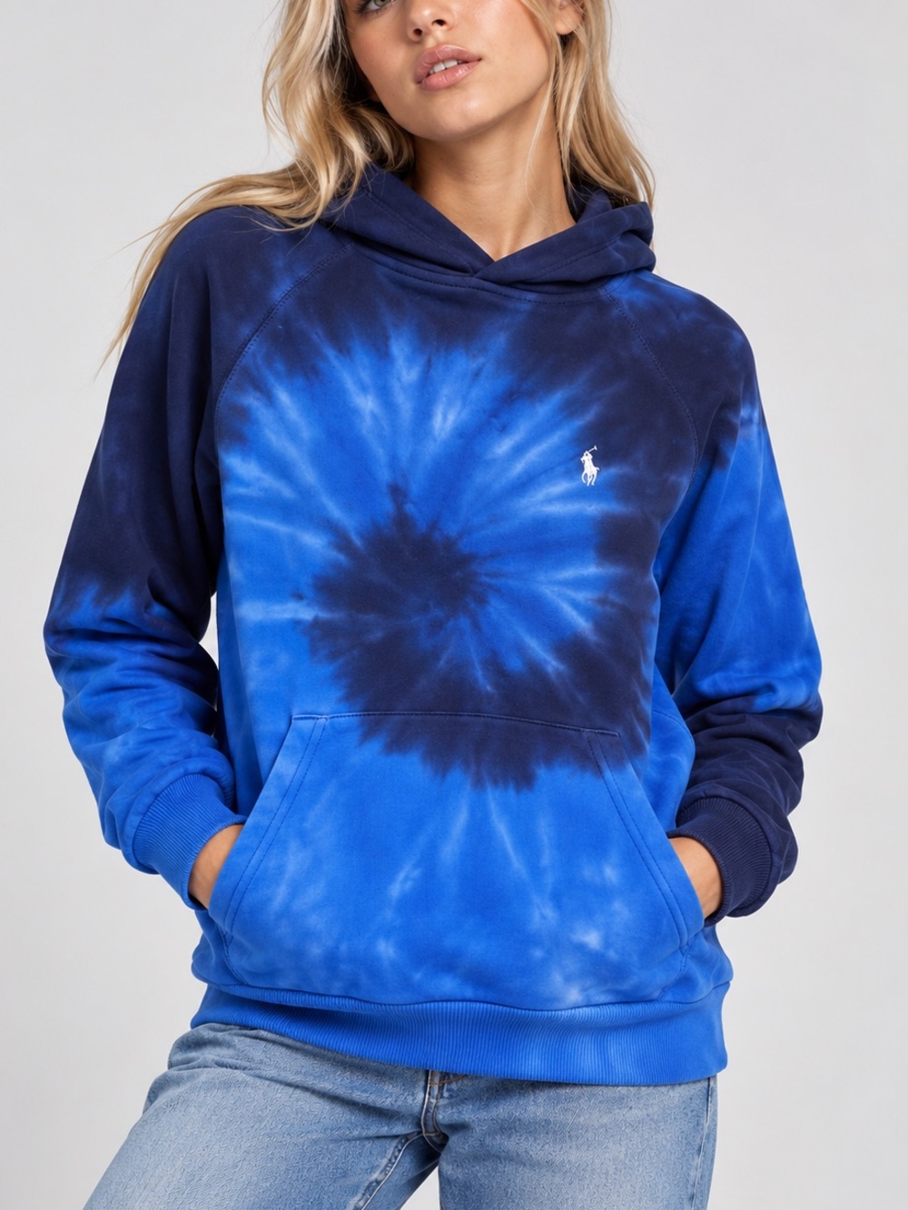 Polo Ralph Lauren Blue Tie-Dye Spa Terry Hoodie Women’s Small
